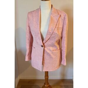 Lafayette 148 New York Peach Linen Blazer - Size 10 (estimated)